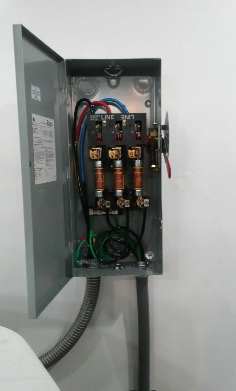 Three-phase disconnect switch installed for Smoke Detector Installation in Bound Brook
